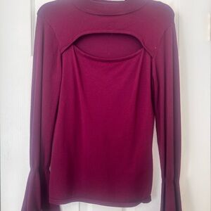 Jennifer Lopez Elegant Burgundy Women's Top